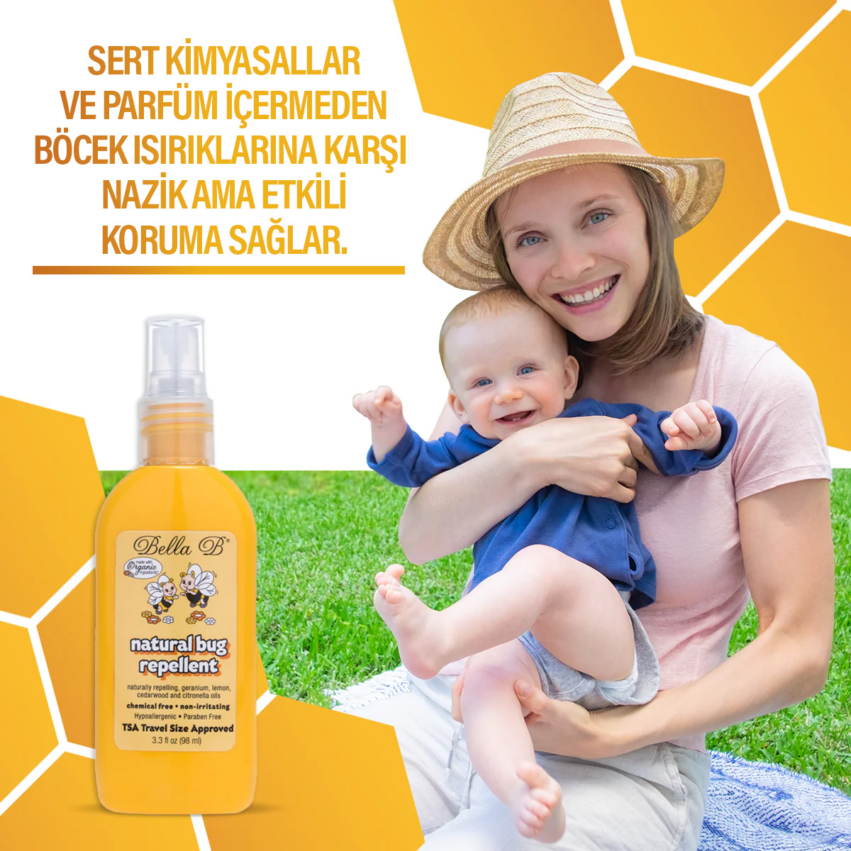 Bella B Doğal Böcek Kovucu Sprey – Bebeğiniz ve Aileniz İçin Güvenli Koruma!